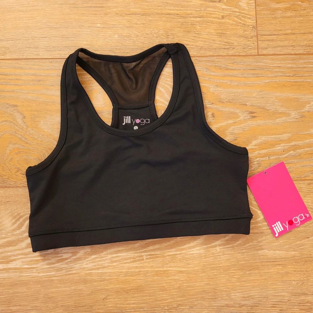 Jill Yoga sport top. Black. Size XL (14). NWT   --- GIRLS